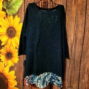 Avenue Plus Size 3/4 Sleeve Sweater/Blouse